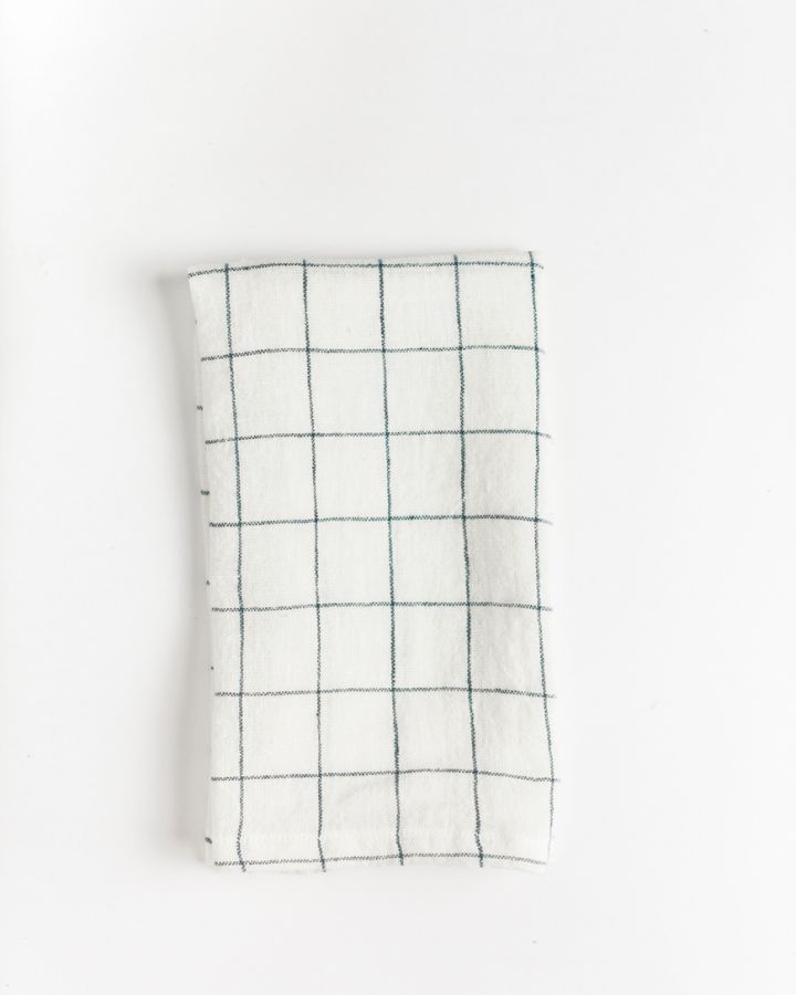 Stone Washed Linen Windowpane Napkins, view 5