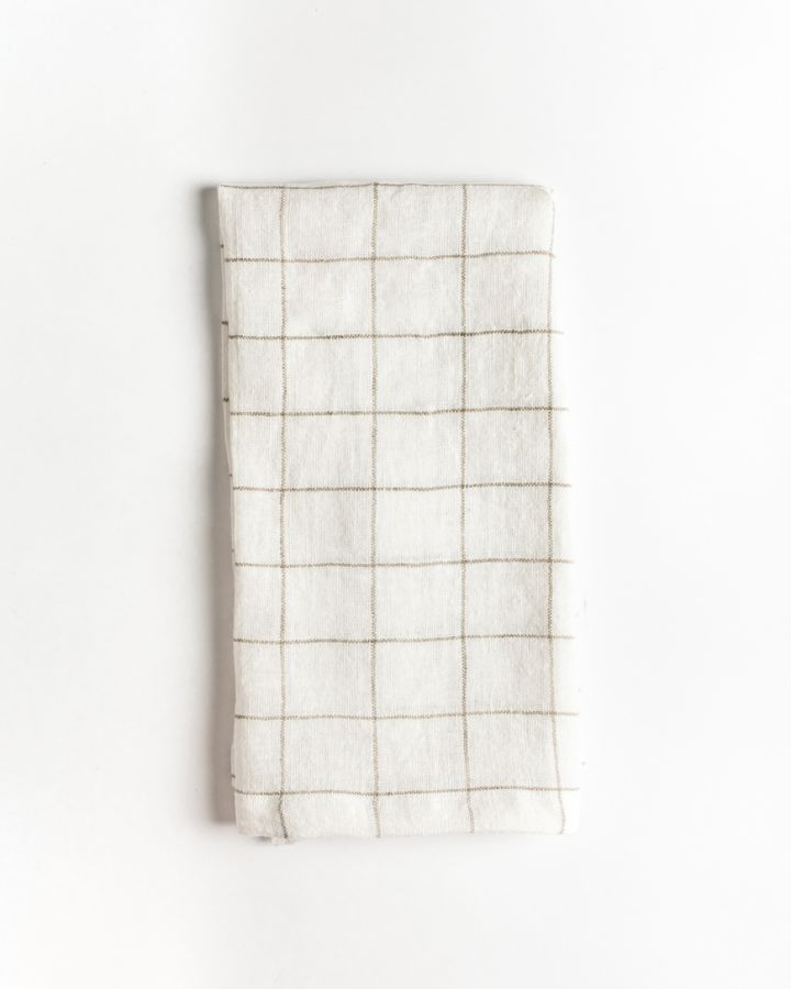 Stone Washed Linen Windowpane Napkins, view 6