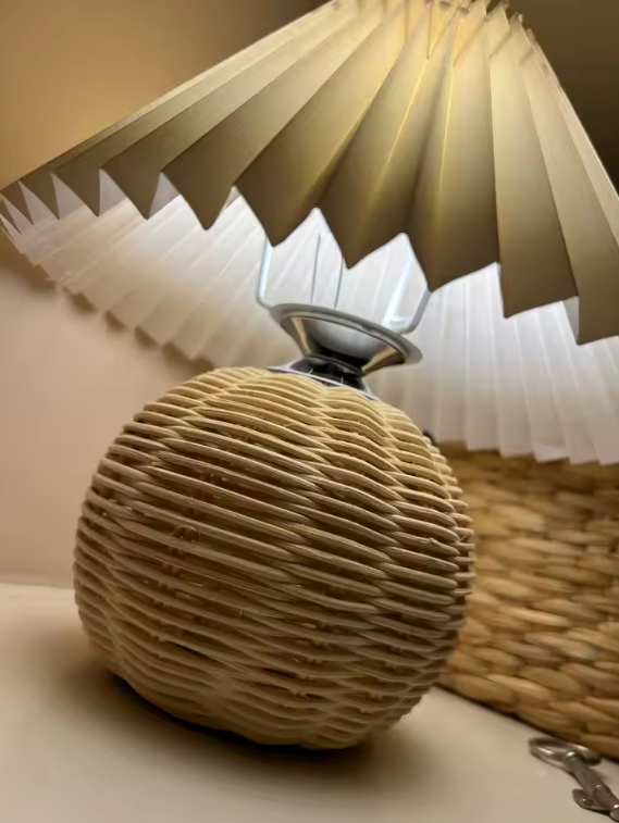 Handwoven Rattan Bedside Lamp