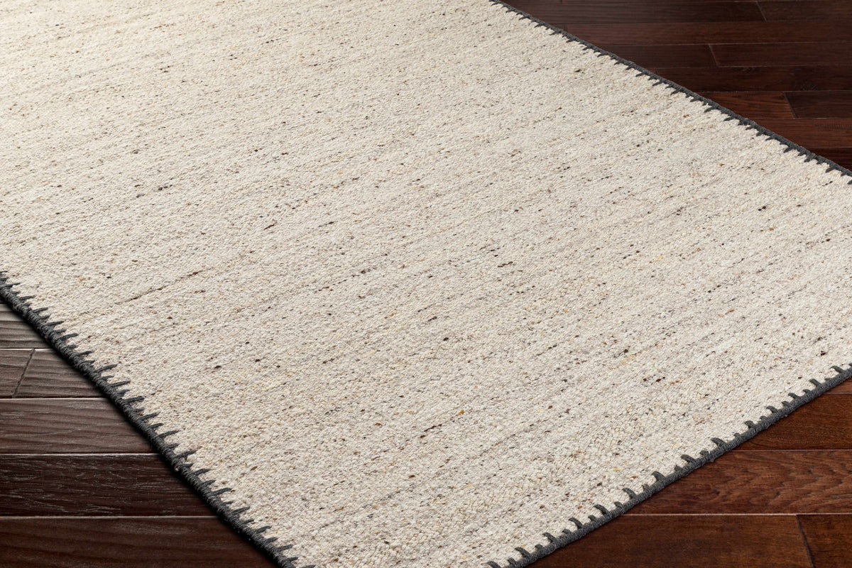 Ayumu hand-woven wool rug in beige, view 6