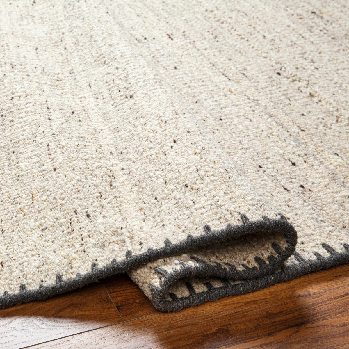 Ayumu Hand-Woven Wool Rug, Beige